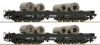 67132 Roco Set of 2 Heavy duty Flat cars with steel coils